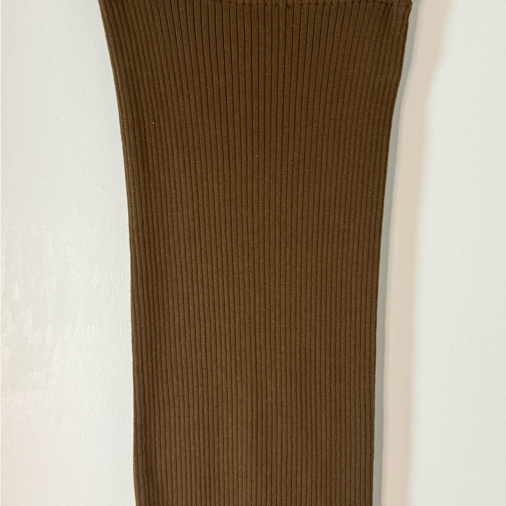 Forever 21 Ribbed Midi Skirt in Brown